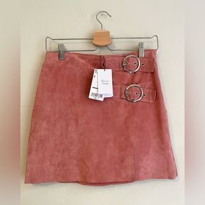 NWT Mango buckled suede mini skirt